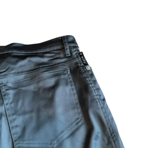 Agnes B. Paris Blue Satin Skinny Pants Cocktail Party Casual Size 40 8 Women's