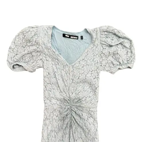 ROTATE Birger Christensen Lace Puff Sleeve Dress in Blue, Size US 2 Blue