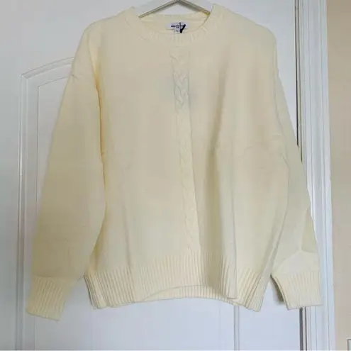 NWT Area Stars Classic Cream Gilly Cable Knit Sweater Top
