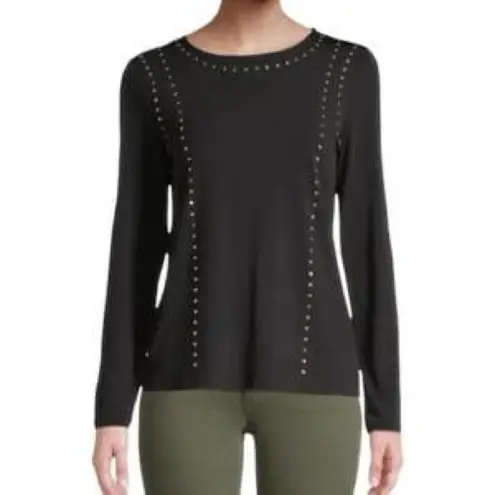 Carmen Marc Valvo Black Top with Gold Studs
