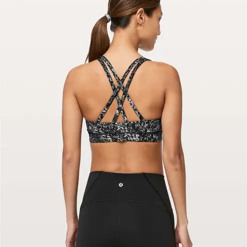 Lululemon Energy Bra Medium Support in Achromatize Ice Grey Black