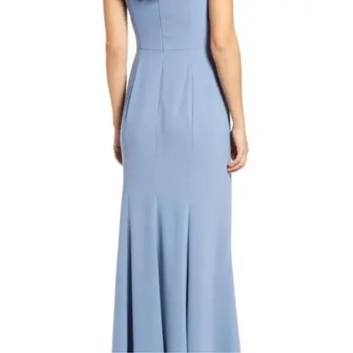 NWT Dessy Collection Notched Off the Shoulder Crepe Floor Length Gown Lark 8