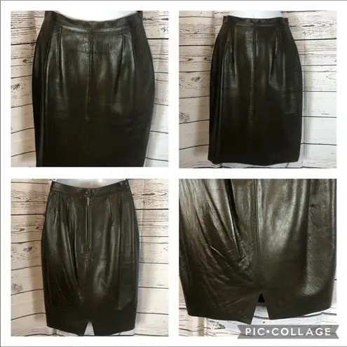 Collezione S.A. 1980’s Leather skirt suit What a fantastic vintage find Size 6