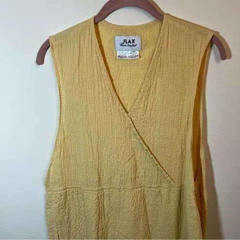 Flax by Jeanne Engelhart Women’s Butter Yellow Linen Maxi Dress Medium