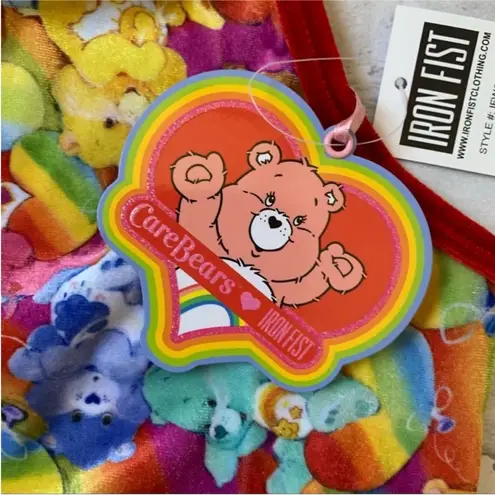 Iron fist NEW! Care Bears Lots A Rainbows Velvet Halter Tank Crop Top Size LARGE