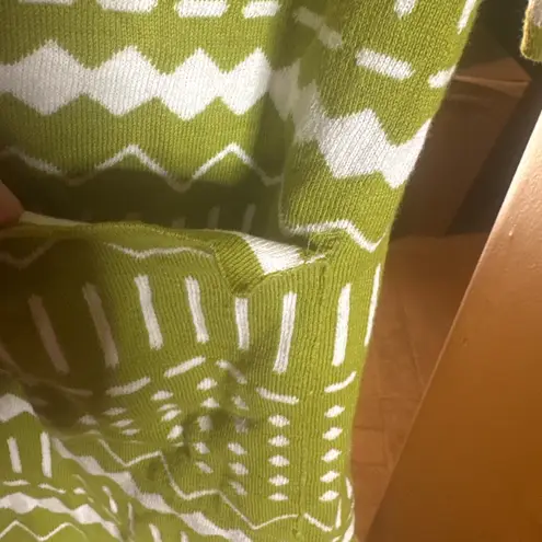 Gudrun Sjöden Elsie Knitted Coat Olive Green White Size Small Oversized