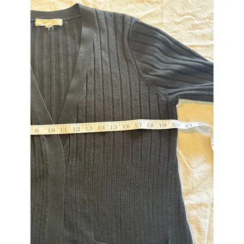 Coutelle Black Ribbed Open Front Cardigan Sweater Women’s Medium