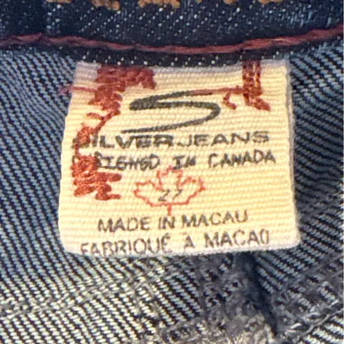 Silver Jeans Silver Eden Jeans Womens Sz 27/33 Flare Leg Distressed Ripped Dark Wash Y2K 90s