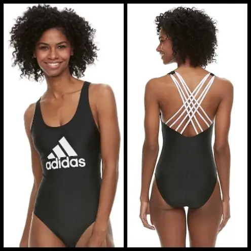 Adidas 💕💕 Graphic Crisscross One-Piece Swimsuit