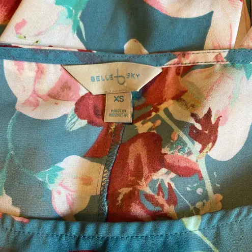 Belle Sky Belle & Sky Bule Floral Open Shoulder blouse