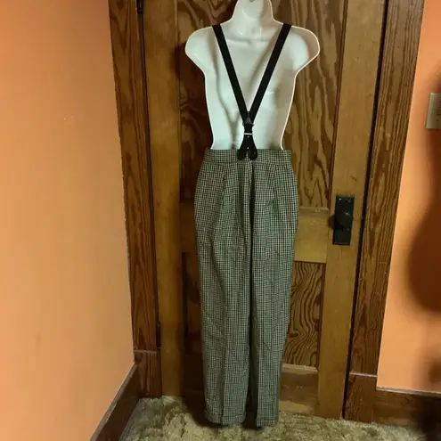 Vtg 80s smarty pants NY plaid suspender pants Size undefined