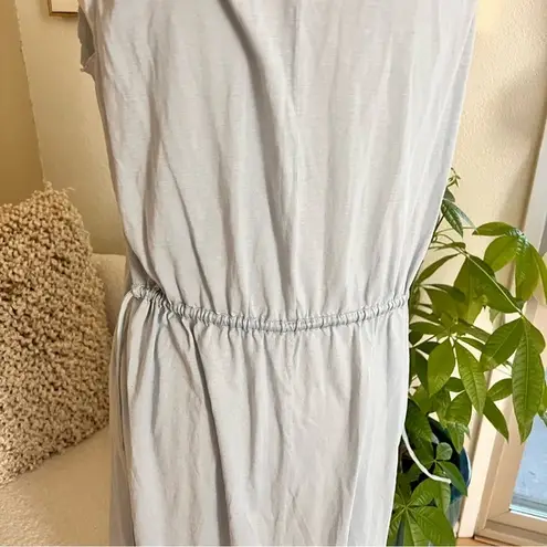 GO BY GO SILK Linen Silk Blend Dress Waist Tie Vacation Lightweight Travel Sz S Gray