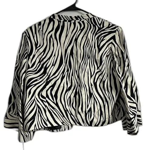 Larry Levine Lifestyle Attitude by Open Front Zebra Print Blazer XL