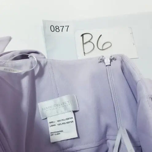 Dessy Collection Vivian Diamond Fit & Flare Long Gown Slit Bridesmaid Wedding Purple Size 10