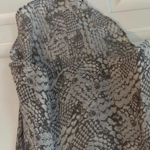 Gemma brand new 100% silk M‎ sheer blouse snake skin print. Brown Size M