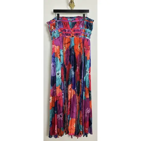 Hutch Sabina Floral Tiered Plissé Gown in Multi Size US 12
