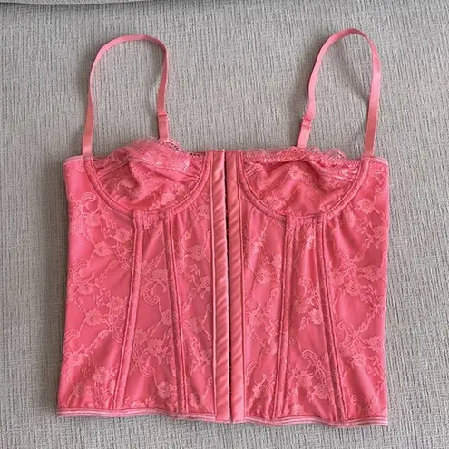 Barbie Pink Lace Bustier XS Open Criss Cross Back