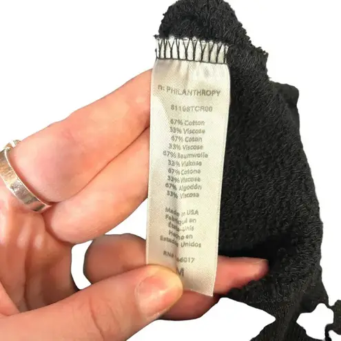 n:philanthropy Olympia Distressed Sweatshirt in Black Cat Size Medium