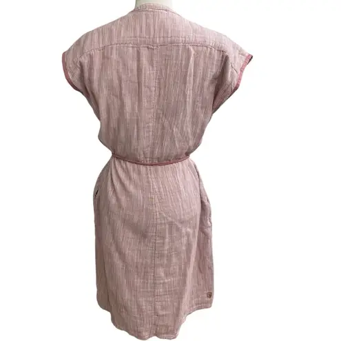 Kuhl Women’s Riviera Shirt Dress sz smal Cotton Rayon Gauze Crew Neck Cap Sleeve