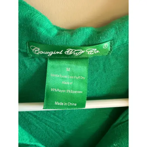 Cowgirl Tuff Co. Green Button Down Shirt Long Sleeve Casual Top Womens Size M