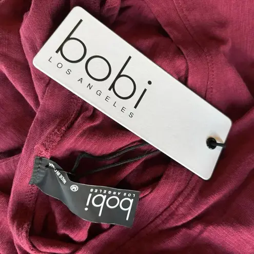 Revolve Bobi Los Angeles Size M / L Red Long Sleeve Ruffle Tee Top 100% Cotton Size M