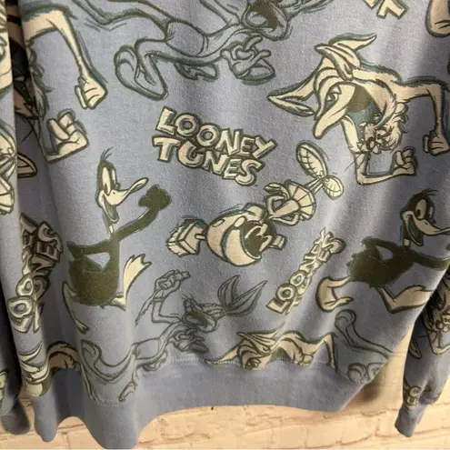 Looney Tunes classic retro pullover hoodie size Medium or 7/9 Juniors Blue