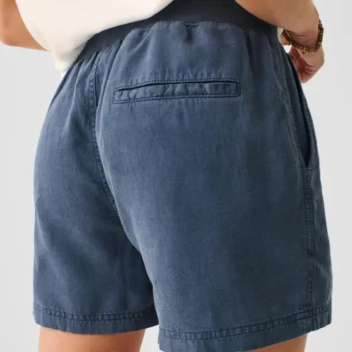 Faherty Arlie Day Shorts Blue Linen Organic Cotton Size XL Coastal Casual