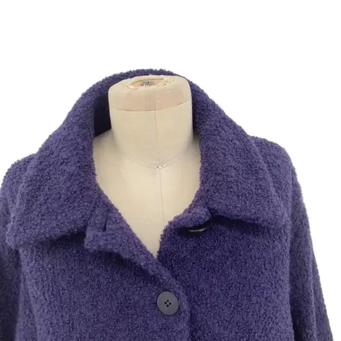 Eileen Fisher  Dark Purple Short Teddy Jacket Coat Size‎ Medium
