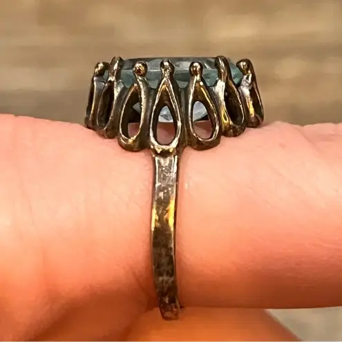 Blue Topaz Ring Sterling Silver