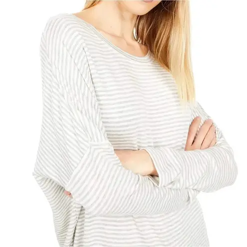 Eberjay Eberjey Sadie Stripes Slouchy Top - Size Medium - Gray/White - NWT