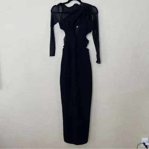 House Of CB  'Zahra' Black Plunge Maxi Dress NWOT Size XS