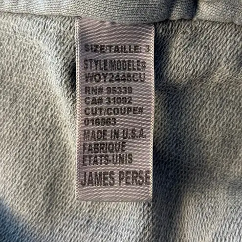 James Perse Standard Size 3 US L French Terry Open Front Drawstring Hem Cardigan