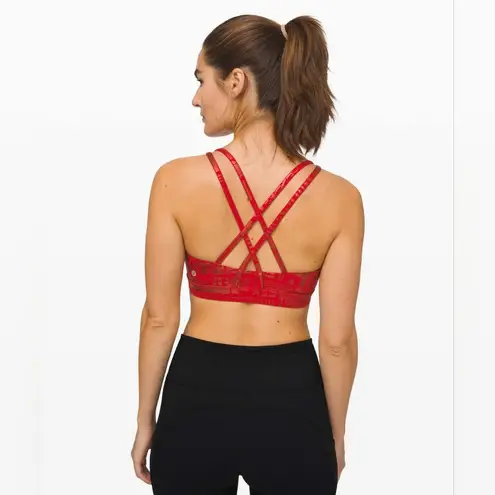 Lululemon NWT  Energy Bra Manifesto  20YR Foil Dark Red  Size 8 Limited Edition