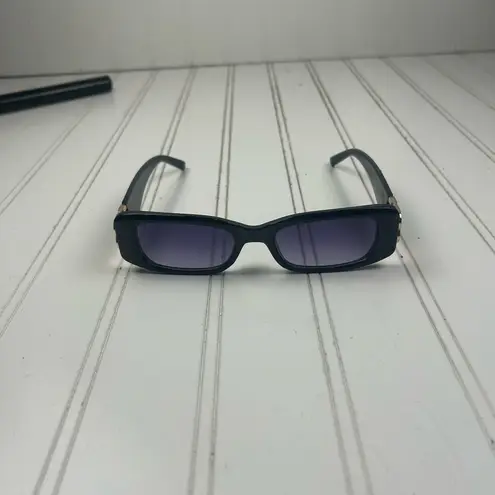 Black Rectangle Sunglasses with Gold “BB” Side Detail