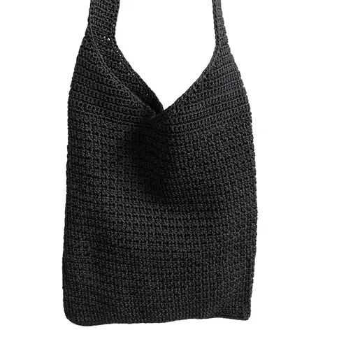 The Sak Crochet Shoulder Bag Black Boho Casual Everyday Purse