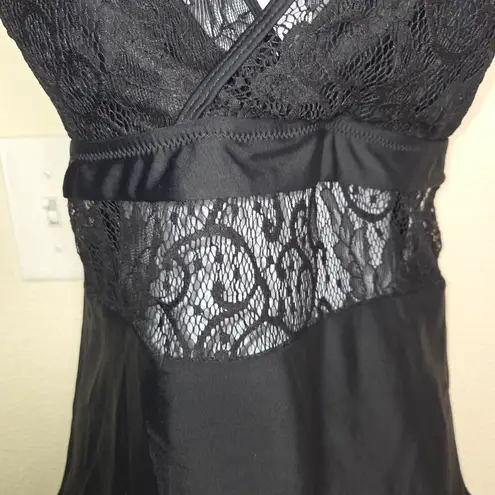 Beachsissi Nwt Black Lace Insert Tankini Bikini Top Size Large