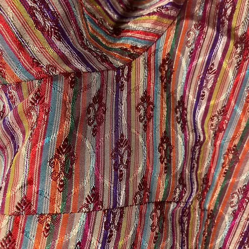 Coldwater Creek XL Silk Blend Jacket Vertical Striped Purple Orange Red
