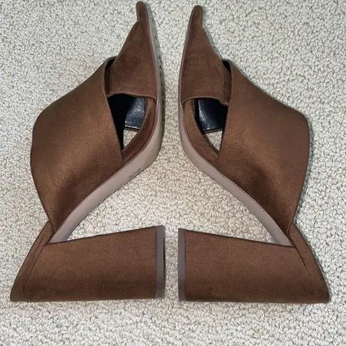 BCBGeneration  Suede Chocolate Brown Mule Heels