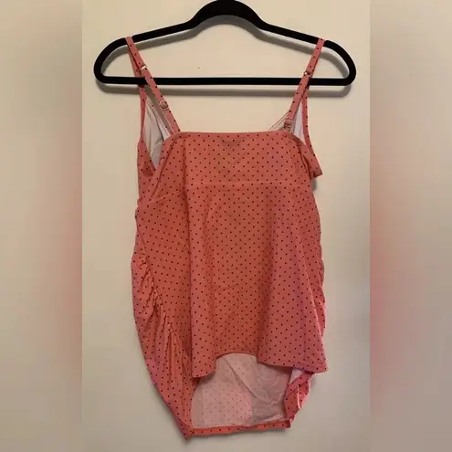 Motherhood Maternity Beach Bump Pink Polka Dot Tankini - Size Large Maternity