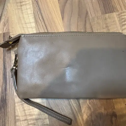 Bundle 4 wallet clutch wristlets light grey green brown and multi all preloved Gray