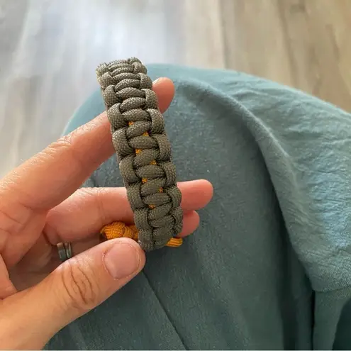 Handmade Paracord Bracelet NEW Gray Yellow Adjustable Unisex USA