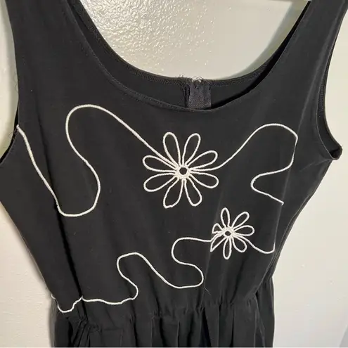 Vintage PG Collections Ginger Bort Jumpsuit Black White Embroidered