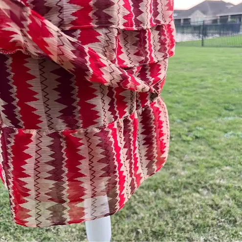 Anna Sui Anthropologie Terrawat tiered red multicolor skirt