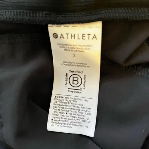 Athleta  Brooklyn Jumpsuit Black V-Neck Sleeveless Waist Tie Women's‎ Size 2