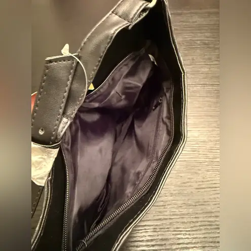 NEW Deadstock Vintage Genuine Leather Saddle Bag Black Leather Purse