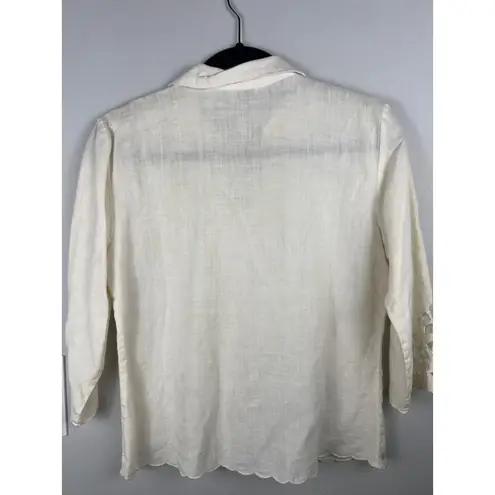 Cottagecore Irish Linen Cutwork Blouse – Richard Malcolm Petite PS Size undefined