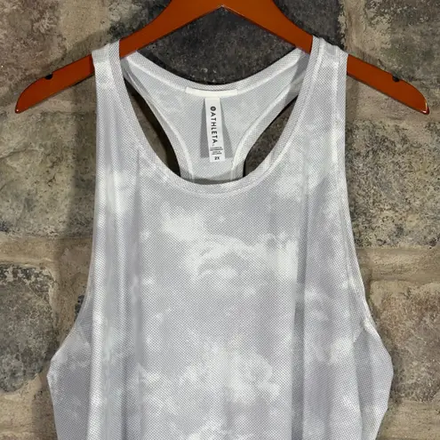 Athleta  2X Tank Top White Gray Cloud Print Racerback‎ Athletic Workout