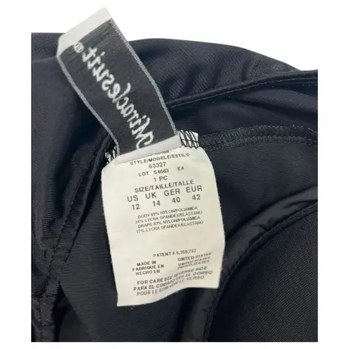 MiracleSuit VTG Swimsuit Womens 12 Black One Piece Halter Padded Retro 90s Y2K