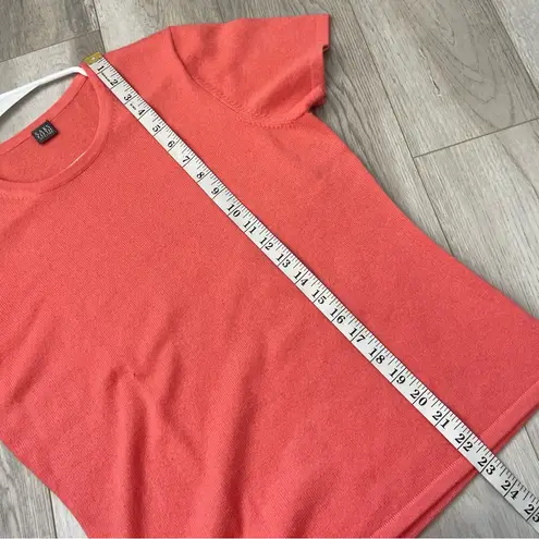Saks 5th Avenue Saks Fifth Avenue Cashmere Shirt short sleeve womens Coral large knit minimalist