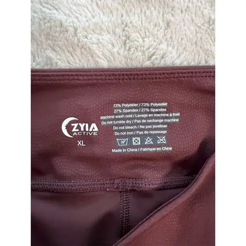 Zyia Women's Biker Shorts XL Purple High-Waisted with Pockets